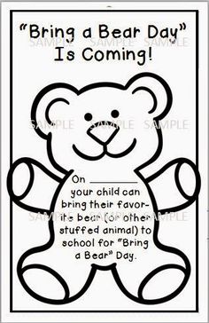 a coloring page with a teddy bear saying bring a bear day it's coming