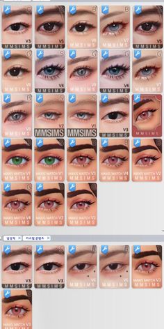 the different types of eyes are shown in this screenshote screen shot, which shows how