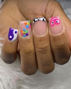 Acrylic Overlay Nails Design Almond, Short Overlay Nails Ideas, Acrylic Overlay Designs, Short Acrylic Overlay Nails Designs, Kid Nails Acrylic, Acrylic Overlay Nails Short Designs, Nail Overlay Designs, Nails Acrylic Kids, Short Kids Nails