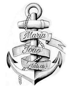 an anchor with the words marina taco julia written on it's side and two anchors