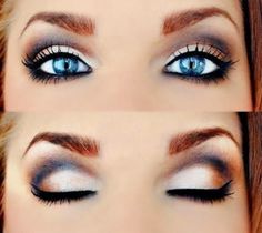 Trucco Smokey Eye, Soft Pink Lipstick, Make Up Designs, Smokey Eye Easy, Formal Ideas, Natural Smokey Eye, Blue Eyes Pop, Eyeshadow For Blue Eyes, Basic Makeup