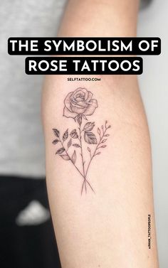 the symbol of rose tattoos is shown in black and white, with text overlay