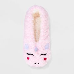 Your kids will be warm and cozy with these Girls' 'Unicorn' Slipper Socks - Cat & Jack™. Cut from soft and fluffy material, this pair feels great against the skin. The pull-on design makes them easy to put on and take off. These comfy slipper socks come with grippers on the outsole that help your kids walk safely without the risk of falling. Cat & Jack™: Designed for all children so you can trust it's made for yours. Cute Super Soft Socks For Indoor, Soft Socks For Winter, Cute Super Soft Indoor Socks, Cute Winter Slippers For Playtime, Cute Pink Super Soft Slippers, Pink Socks For Playtime In Winter, Playful Winter Slippers For Playtime, Playful Winter Slippers, Pink Cute Super Soft Slippers