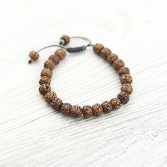 Wrist Malas Rudraksha Peace of Mind Bracelet Body Chakras, Buddhist Bracelet, Rudraksha Mala, Rudraksha Beads, Wrist Mala, Buddhist Prayer, Adjustable Knot, Spiritual Enlightenment, Mala Bracelet