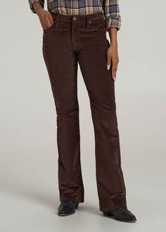 Corduroy for the Tall Fashionista Retro Revamped Channel vintage vibes with a modern twist in our Mid Rise Mini Tall Women's Corduroy Bootcut Pants. Designed specifically for ladies over 5'9", these corduroy tall women's pants blend classic style with contemporary fit, featuring a flattering bootcut that pairs perfectly with boots or heels for a diverse array of on-trend looks. These tall corduroy pants are a wardrobe staple you'll reach for again and again.• Five-pocket design for a traditional Chic Straight Leg Corduroy Jeans, Stretch Corduroy Straight Leg Pants, Trendy Full Length Corduroy Bottoms, Trendy Full-length Corduroy Bottoms, Trendy Mid-rise Corduroy Bottoms, Trendy Stretch Corduroy Pants, Stretch Mid-rise Corduroy Jeans, Stretch Corduroy Mid-rise Jeans, Fitted Corduroy Pants With Five Pockets