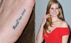 a woman with a small tattoo on her left arm next to an image of a woman's wrist