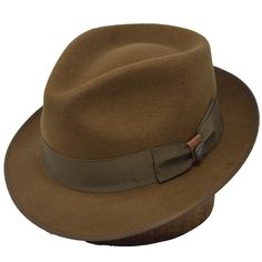 Dobbs Hashtag Wool Felt Fedora Classic Leather Fedora With Curved Brim, Classic Leather Felt Hat With Short Brim, Formal Leather Felt Hat With Short Brim, Fitted Leather Hat With Curved Brim, Fitted Brown Leather Fedora, Fitted Leather Fedora Hat, Fitted Leather Fedora For Fall, Classic Panama Hat With Flat Crown For Winter, Curved Brim Fur Felt Top Hat For Fall