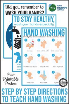 Hand Washing Posters for Schools – Free Printables Hand Washing Technique, Pt School, Activity Binder, Hand Washing Poster, Proper Hand Washing, Pediatric Physical Therapy, Life Binder