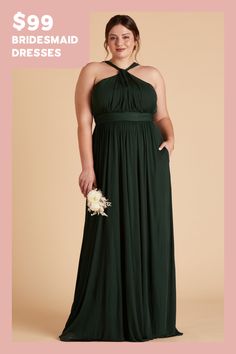 THERES SOMETHING ABOUT A GRECIAN NECKLINE THAT MAKES OUR HEART SKIP A BEAT.
Its just so elegant, no? Make your maids look good in our emerald Kiko Dress, a plus size bridesmaid dress spun of breathable stretch mesh fabric and features hidden side pockets for your iPhone & lip gloss. Designed with a softly ruched halter, shes a chic shape to show off a pair of sculpted shoulders (and good posture, woop). Built-in cups and a high-neck halter lend extra coverage, so nothing will runneth over wh Green Chiffon Bridesmaid Dress, Forest Green Bridesmaid Dresses, Plus Size Bridesmaid Dress, Emerald Green Bridesmaid Dresses, Emerald Bridesmaid Dresses, Halter Bridesmaid Dress, Grecian Goddess, Luxurious Dresses, Birdy Grey