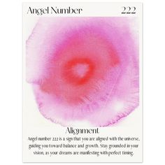 an angel number card with the words alignment