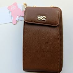 Nwt Color Brown In Pu Leather A Phone Will Fit The Front Pocket This Bag Is Also A Wallet It Comes With A Removal Strap Bunny Bags, Phone Bag, Front Pocket, The House, Pu Leather, Bag Lady, Things To Come, Wallet, Leather