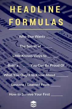 the front cover of a book with text that reads, headline formulas who else wants