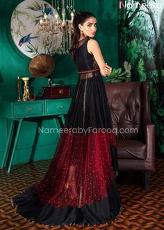 Black Floor-length Party Dress, Black Evening Gown Party Wear, Black Evening Dress For Wedding Festivities, Festive Black Wedding Evening Dress, Red Party Wear Dress For Reception, Red Fitted Gown For Party, Festive Black Dress For Reception, Black Festive Evening Dress, Black Evening Dress For Wedding