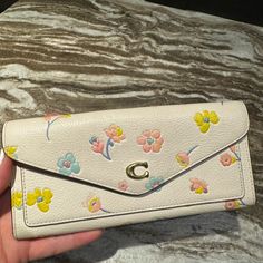 Authentic Floral Coach Wallet. Gently Loved. Coach Floral Wallet, Coach Floral, Cute Wallet, Cute Wallets, Coach Wallet, Suitcases, Coach Purses, Coach Bags, Wallets