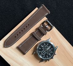 Elegant Umber Leather Watch Bands - Handcrafted Luxury Straps, Multiple Size Options - 24mm, 22mm, 21mm, 20mm, 19mm, 18mm, 16mm Nubuck Leather Watch Strap: A Velvety Touch of Luxury! Indulge in the exquisite feel of our Nubuck leather watch strap, crafted from top-grained leather sanded to velvet-like smoothness. This material not only offers a luxurious touch but also boasts resilience akin to your pet's fur, ensuring durability with an irresistibly soft feel. Experience the best feeling with o Togo Leather, Leather Watch Strap, Leather Watch Bands, Da Nang, Nubuck Leather, Baby Bag, Leather Band, Watch Strap, Hand Stitching