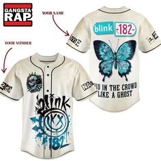 Blink-182 Music Hid In The Crowd Like A Ghost Custom Baseball Jersey Shirt Introducing our Baseball Jersey, a perfect blend of classic style and modern comfort. Crafted from high-quality, breathable fabric, it offers exceptional comfort and durability. With its iconic button-up design and customizable options, this jersey is ideal for sports enthusiasts and casual wear [...] Hip Hop Graffiti Print Top For Concert, Hip Hop Tops With Graffiti Print For Concert, Casual Sublimation Print Shirt For Fan Conventions, Casual Shirt With Sublimation Print For Fan Conventions, Casual Shirt With Band Logo For Streetwear, Casual Streetwear Shirt With Band Logo, Casual Graphic Design Shirt For Conventions, Music-themed Band Logo Top For Streetwear, Sublimation Print Tops For Streetwear At Music Festivals