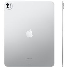 an apple ipad pro with its back and side view showing the front camera, facing right