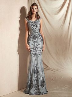 Delicate, simple and striking. This mermaid prom dress is the dress of your dreams, it will not only make you stand out but will make you the star of the party. The grey of the dress matches impeccably with the silver of the sequins ornated all over the dress. Sleeve Prom Dress, Cap Sleeve Prom Dress, Silver Prom Dress, Silver Jubilee, Mermaid Sequin, Lace Party Dresses, Sequin Prom Dress, Unique Prom Dresses, Standard Dress