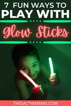 Wondering what to do with those leftover glow sticks? Check out this list of 7 creative ways to play with glow sticks for kids, toddlers, and families. Preschool Glow Stick Activities, Glow Stick Games, Glow Stick Crafts, Boredom Busters For Kids, Glow Stick, Fine Motor Skills Activities, Boredom Busters, Shadow Play, Glow Party