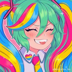 Pride Icons, Miku Hatsune Vocaloid, Vocaloid Funny, Pride Stuff, Pride Day, Pride Art