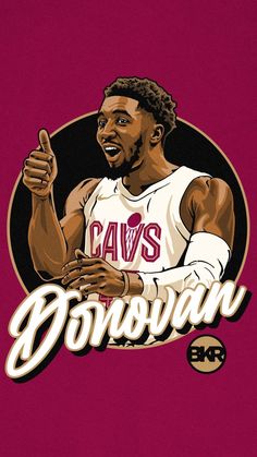 the cleveland basketball team's mascot is shown on a maroon background with gold lettering