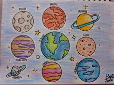 a drawing of the solar system