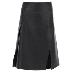 Stella Mccartney Skirt Crafted In Grained Altermat Leather. Design Characterized By A Slanted Panel Construction With Slits At Front And Back, It Features Back Invisible Zipper And Hook Closure. Regular Fit With Flared Cut And Below-The-Knee Length. The Model Is 177 Cm Tall And Wears Size It 40. Material: 62% Pl 38% Vi. Made In: Italy. Color: Black. Collection: Fall - Winter 2023. Sku: 630079 Sjb14. Modecraze Is An Online Platform That Offers The Best Designer Products From Europe To Customers A Luxury Black Office Skirt, Black Luxury Long Skirt, Luxury Black Long Skirt, Luxury Long Black Skirt, Black Modern Lined Pencil Skirt, Modern Black Lined Pencil Skirt, Luxury Black Skirt For Workwear, Luxury Black Skirt For Work, Modern Black Midi Pencil Skirt