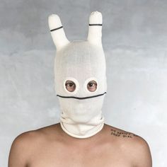 SOCKY BALACLAVA  - White Knit Beanie - Stuffed Ears - Heathen Clothing - Stocking Cap - Snowboard an Black Balaclava, Crochet Mask, Festival Attire, White Beanies, White Stockings, Stocking Cap, Ski Mask, Wild Child, Skull Cap Beanie