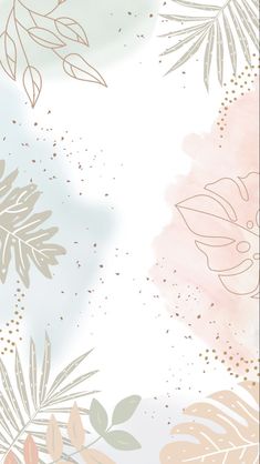 an abstract floral background with leaves and dots