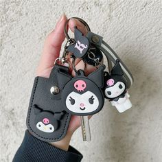 Color: 19 (2.5x0.3cm) Trendy Black Keychain With Key Leash, Black Rectangular Keychain Perfect For Gifts, Black Rectangular Keychain For Gift, Trendy Black Keychains, Black Keychain With Key Leash For Personal Use, Kuromi Room, Sanrio Keychain, Hello Kitty Keychain, Kuromi Melody