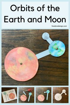 the orbit of the earth and moon craft is shown with instructions to make it out of paper