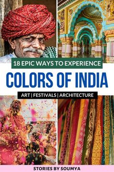 Travel to India not only for the gorgeous places but also to experience India's love for colors. Here are 18 beautiful experiences to witness the stunning colors of India. India Colors Festivals | India Colors Arts | Colors of India Culture | Colorful Places India #CultureTravelWithSoumya #India #Colors Travel To India, Gorgeous Places, Iran Travel, Animal Experiences, India Images, India Culture, Colorful Places