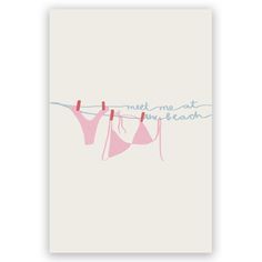 a card with clothes hanging on a line and the words, meet me at junction