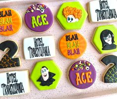 decorated cookies in the shape of halloween characters