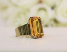 Topaz ring Deep Yellow Ring November birthstone Scorpio yellow ring gold ring adjustable octagon Yellow Topaz Ring, Topaz Yellow, Color Rings, Yellow Ring, Emerald Green Earrings, Deep Yellow, Yellow Rings, Prom Earrings, Yellow Jewelry