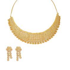 22K Yellow Gold Diamond Necklace & Earrings Set W/ 28.04ct Uncut Diamonds, Clustered Flowers & Gold Ball Accents on Bib Necklace - Virani Jewelers Uncut Diamond Necklace, Gold Bead Necklace, Gold Diamond Necklace, Yellow Gold Setting, Uncut Diamond, Bib Necklace, Diamond Sizes, Gold Set, Necklace Earring Set