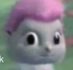 an animated cat with pink hair is shown in this screen grab from the cartoon's video