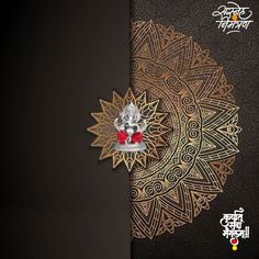 an intricately designed greeting card with ganeshi idol on the front and side