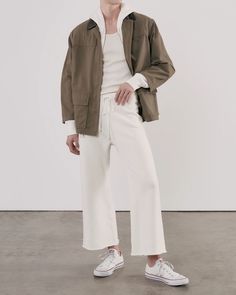 KIKI SWEATPANT | Nili Lotan Fall Relaxed Fit Pants With Frayed Hem, Cropped Wide Leg Pants With Frayed Hem For Fall, Frayed Hem Cropped Wide Leg Pants For Fall, Cotton Wide Leg Pants With Straight Hem For Fall, Fall Cotton Wide Leg Pants With Straight Hem, Casual Pants With Frayed Hem For Fall, Casual Fall Pants With Frayed Hem, Cropped Wide Leg Cotton Pants With Frayed Hem, Casual Wide Leg Pants With Frayed Hem