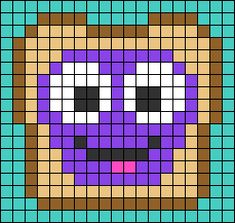 an image of a face made out of pixellated squares with different colors and shapes