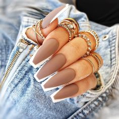 Brown Acrylic Nails, Fall Acrylic Nails, Nail Swag, Nailed It, Dream Nails