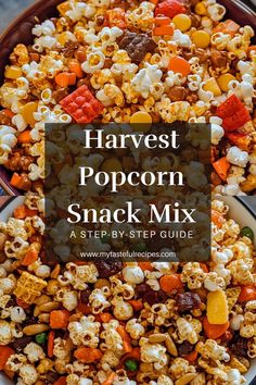 the best popcorn snack mix is in a bowl and it's ready to be eaten