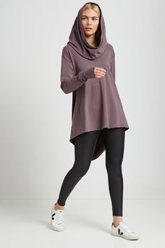 A masterwork in minimalist edge, our Firenze Hoodie is distinguished by a veil-like hood that brings the drama whether worn up or down. Crafted from light European sweatshirt fabric, she features an ultra-relaxed fit perfected by dropped shoulders and an elevated back that dips. Thumbholes keep the sleeves pinned to your wrist for a cozy, finishing touch. Firenze is as easy to maintain as to wear: effortless to clean, structured to last, doesn't pill. [SPLIT] Maritza, in anthracite and in espres Modern Long Sleeve Hoodie For Fall, Funnel Neck Sweatshirt For Layering, Funnel Neck Stretch Sweatshirt For Layering, Stretch Funnel Neck Sweatshirt For Layering, Stretch Sweatshirt With Funnel Neck For Layering, Fall Funnel Neck Athleisure Hoodie, Fall Athleisure Hoodie With Funnel Neck, Fall Athleisure Funnel Neck Hoodie, Stretch Funnel Neck Hoodie With Drawstring