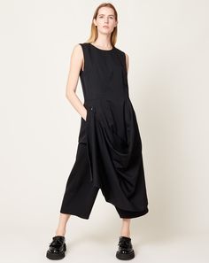 Comme Des Garcons Outfit, Drape Dress, Fashion Design Collection, Draped Dress, Wool Suit, Design Collection, Asymmetrical Hem, Asymmetric Hem, Street Style Women