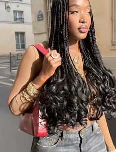 Curls Extensions, French Curls, Braids Extensions, Box Braid Hair, Crochet Braids Hair, Braiding Hair Extensions, Summer Braids, French Curl, Style Moodboard