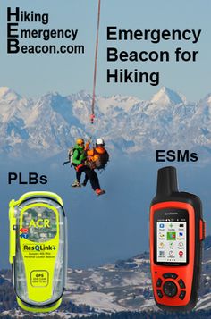 an image of emergency beacon for hiking and emsm's on the mountain side