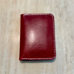 Very Nice Front Pocket Wallet. This One Is Made From A Us Grown Leather Red Chrome Tanned Leather. It Will Age To A Beautiful Patina And Just Get Nicer With Use. Hand Made In Kilgore, Tx By Me At Kilgore Leather Works Everyday Red Card Holder With Rfid Blocking, Red Rfid Blocking Card Holder For Everyday Use, Red Rfid Blocking Card Holder For Travel, Red Rectangular Trifold Wallet For Daily Use, Red Bifold Wallet For Everyday Use, Red Trifold Wallet With Coin Pocket For Daily Use, Classic Red Card Holder For Daily Use, Red Leather Travel Wallets, Red Card Holder With Interior Slots For Everyday Use