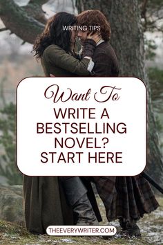 two people hugging each other with the text what to write a best selling novel? start here