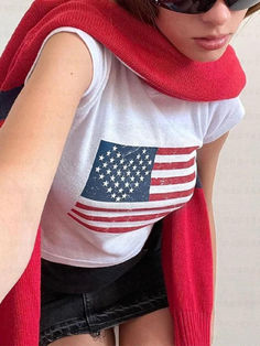 ⚡Buy 2024 Flag Print Crew Neck Short Sleeve Tee White S under $14.00 in Tops&Tees at AnotherChill.com Online. Style: Casual/Street/Vintage/Hip Pop/Preppy. Fabric Content: Polyester. Fit Type: Slim Fit. Neckline: Crew Neck. Sleeve Length: Short Sleeve. ✓2024 S/S OUTFITS. Check reviews and buy Flag Print Crew Neck Short Sleeve Tee today. Fitted Flag Print Short Sleeve Tops, Trendy Red Top With Flag Print, Fitted Cotton Tops With Flag Print, Casual Fitted T-shirt For 4th Of July, Fitted Casual T-shirt For 4th Of July, Fitted American Flag Print Cotton Tops, American Flag Print Crew Neck Top For Spring, Casual Short Sleeve Tops With American Flag Print, Casual American Flag Print Short Sleeve Tops