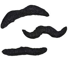 three black moustaches on a white background